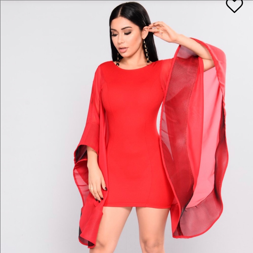 Red Open Back Dress